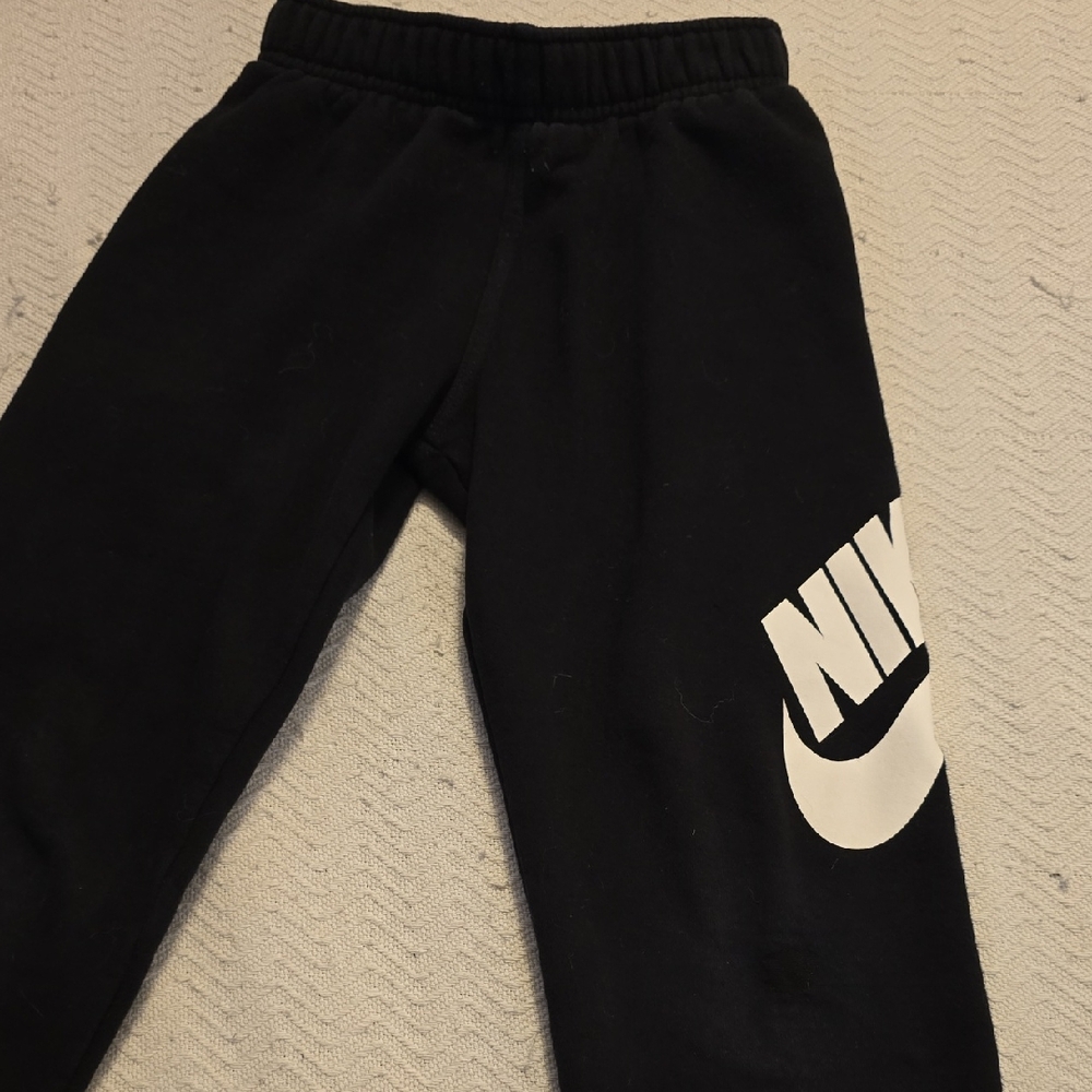 Nike Kids Black Sweatpants with White Logo